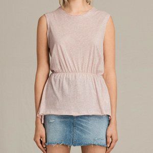 NEW All Saints Waisty Sleeveless Peplum Tee MED